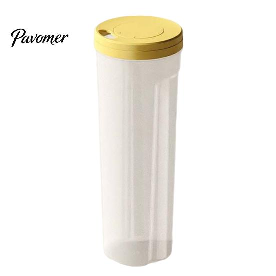 Moisture Proof Food Jar Airtight Spaghetti Storage Container, Clear PP Rotate Open Noodle Organizer, Kitchen Pantry Preservation Bin for Dry