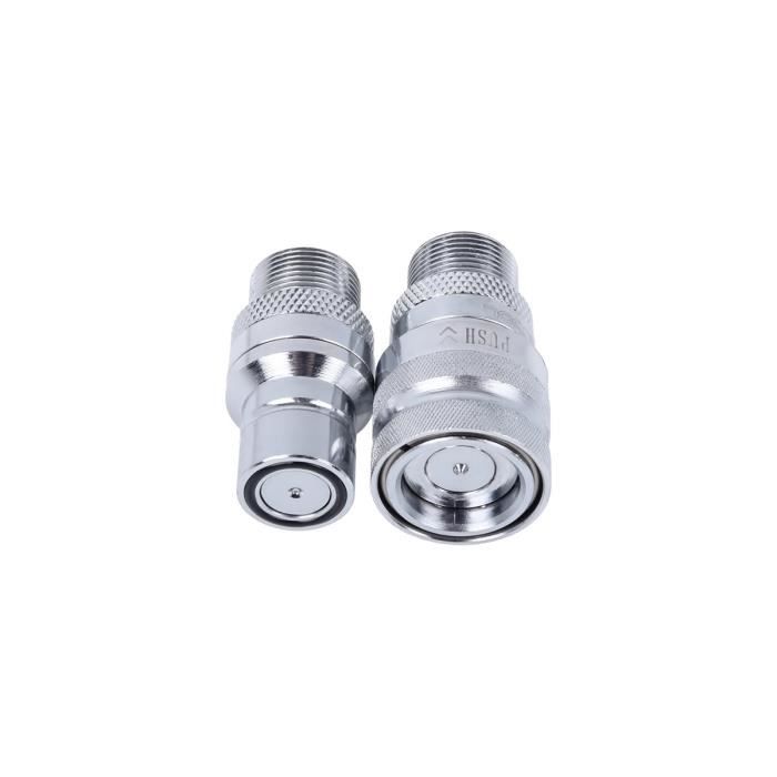 Alphacool Eiszapfen quick release connector kit with double bulkhead G1-4 inner thread - Chrome