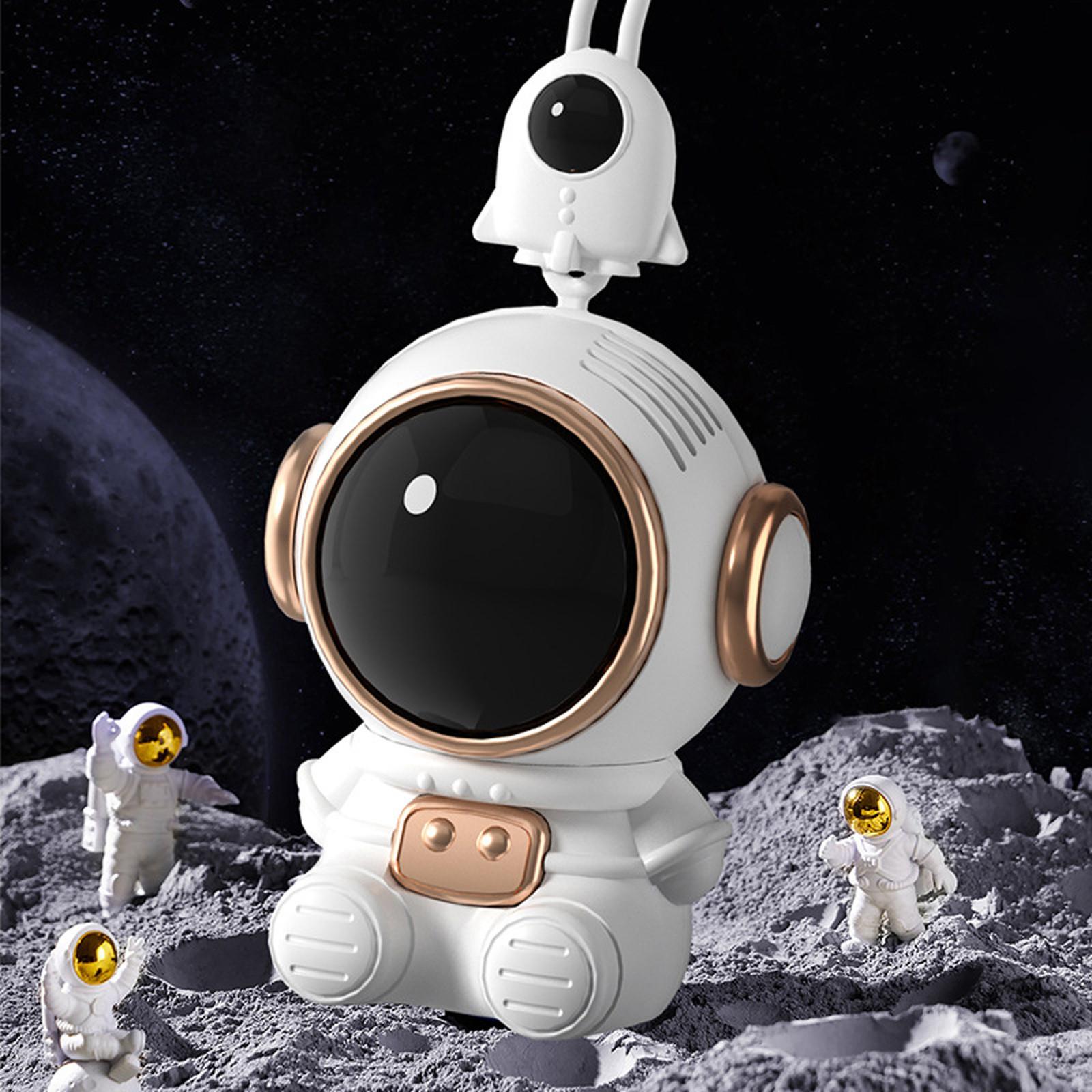 

Portable USB Rechargeable Handheld Fan with Astronaut Design Adjustable Neck Strap Small Personal Cooling Device for Outdoor Use One Size золотой