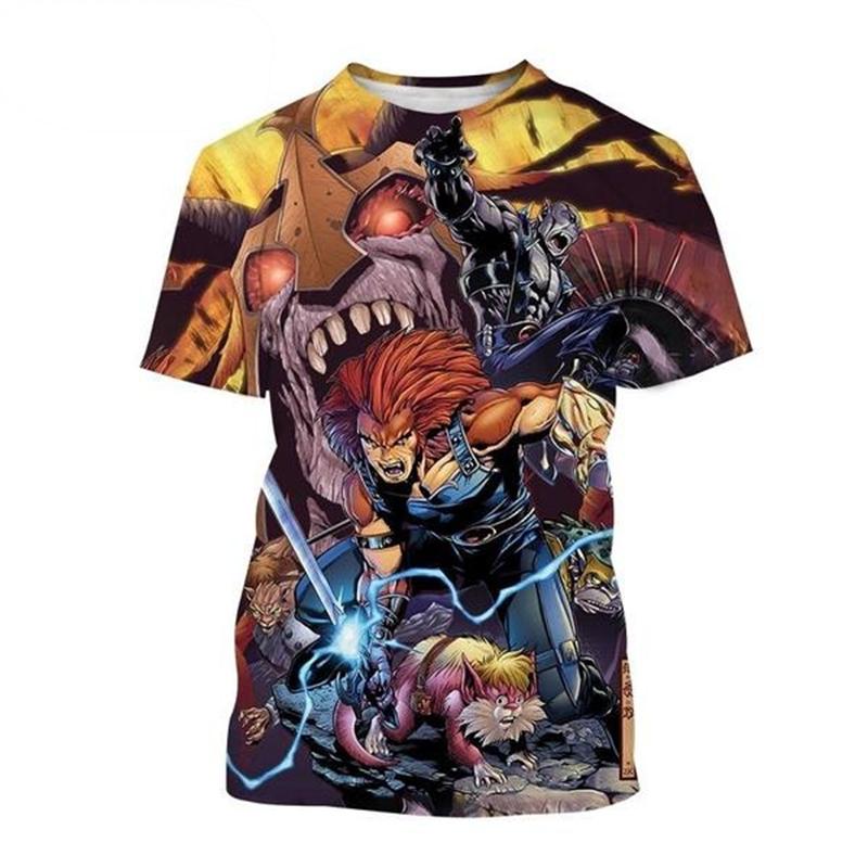 Camisetas de anime Thundercats con estampado 3D para hombre y mujer, camisetas de manga corta de gran tamaño con cuello redondo a la moda, camisetas para niños, ropa para hombre