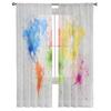 Earth Splash Ink Watercolor Tulle Curtains Balcony Room Fashion Printed Sheer Curtain Living Room Window Modern Decor
