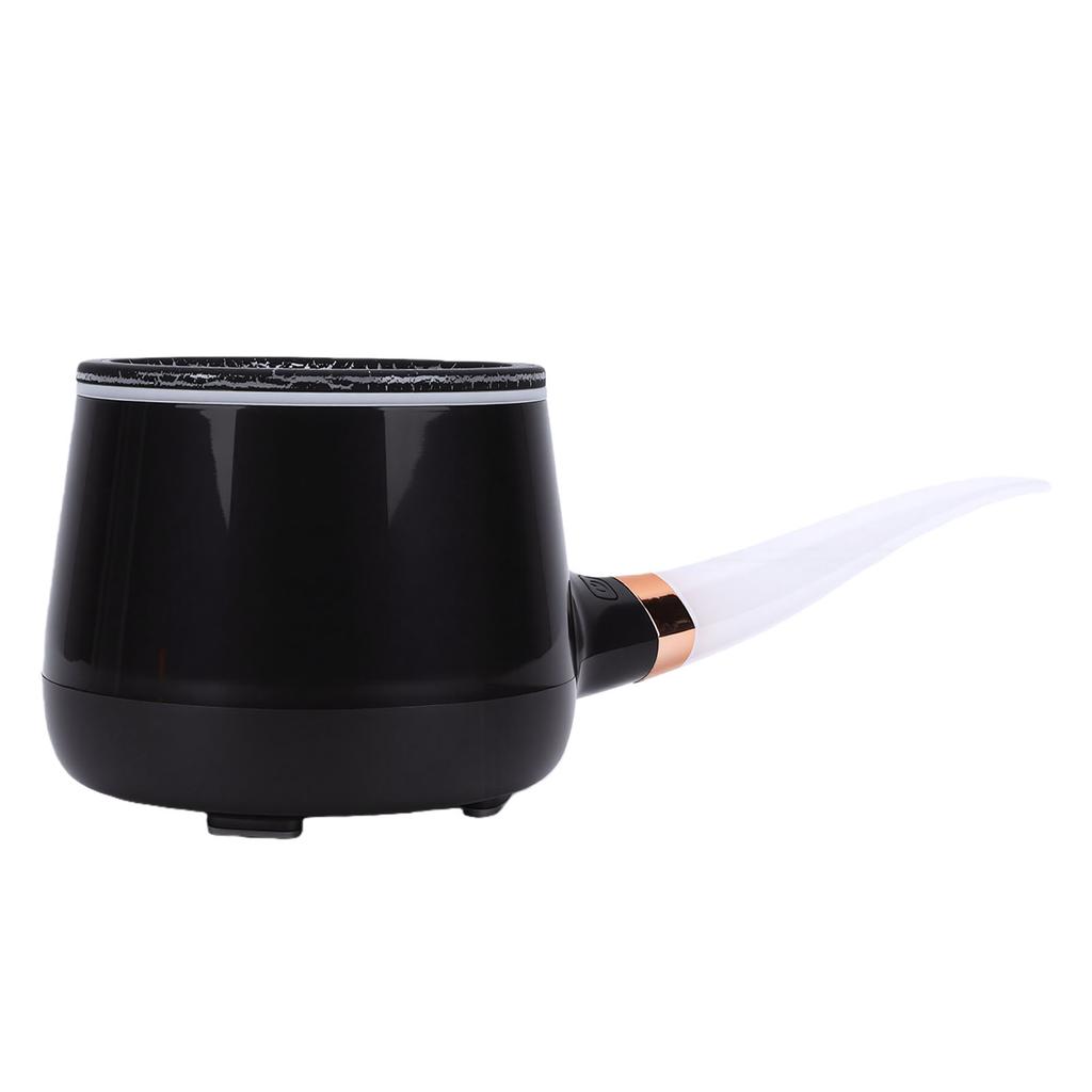 Pipe Aromatherapy Diffuser Humidifier Black Quiet Simulated Fire Essential Oil Diffuser with Smoke Rings Colorful LED