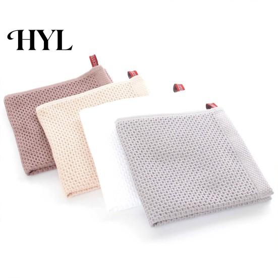 Long-lasting Dish Towel Cotton Waffle Weave Kitchen Cloth Solid Color Ultra Soft Absorbent Quick Drying Cleaning Rag Hair Hat