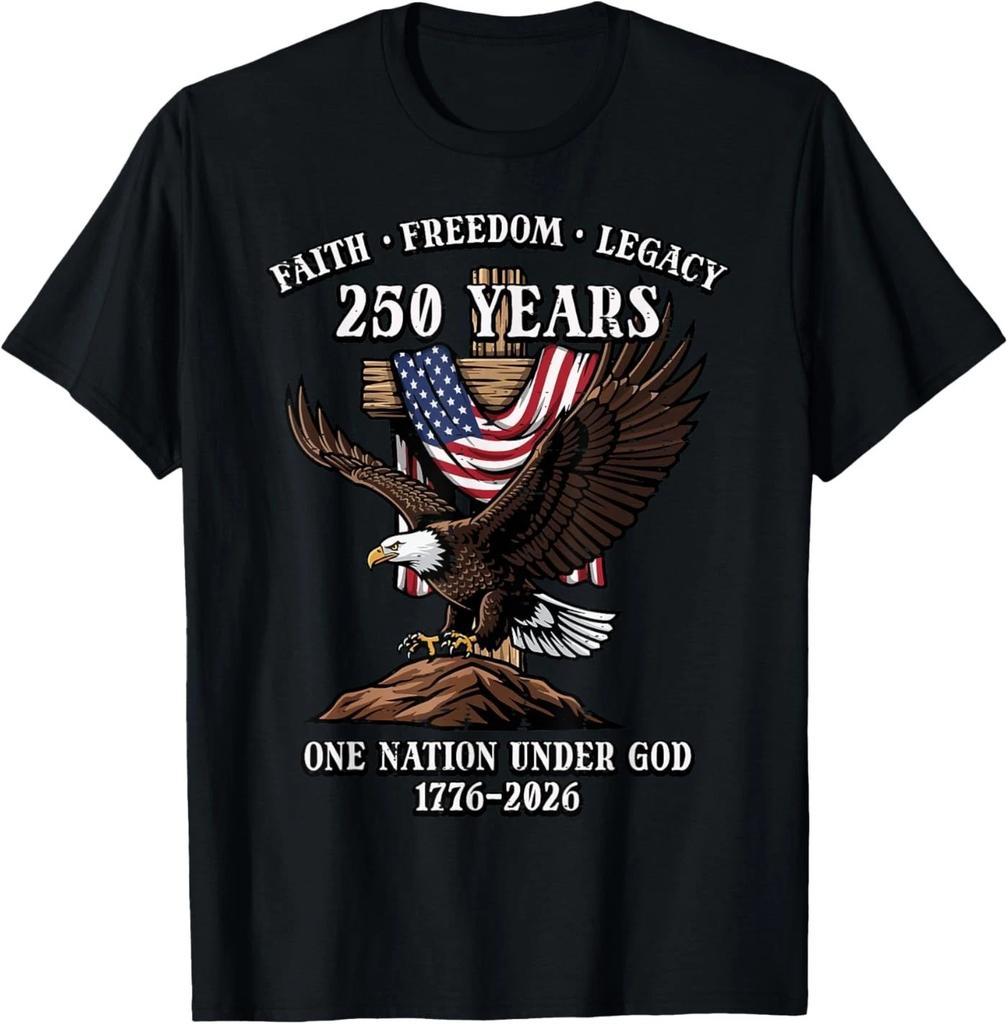 250 Anni Fede Libertà Eredità Aquila 250° Anniversario USA Maglietta