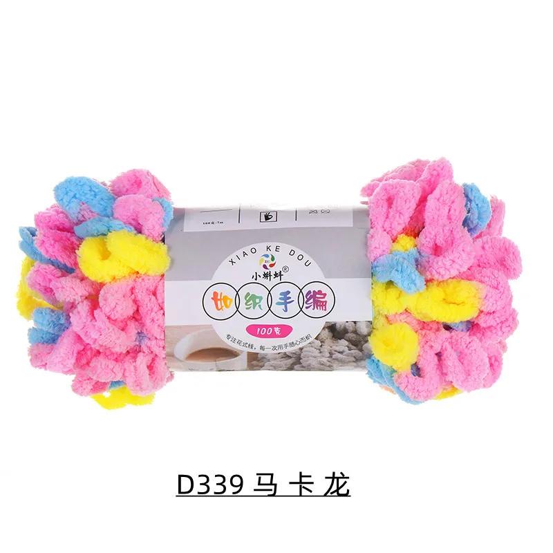 5 Stück 100g/Rolle Flauschiges Fingerloop-Garn Ohne Nadeln Polyester Dickes Riesen-Chenille-Garn für Handgestrickte Decken Schals