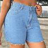 Women's Color Jeans Stretch Slim Fit Distressed Denim Shorts