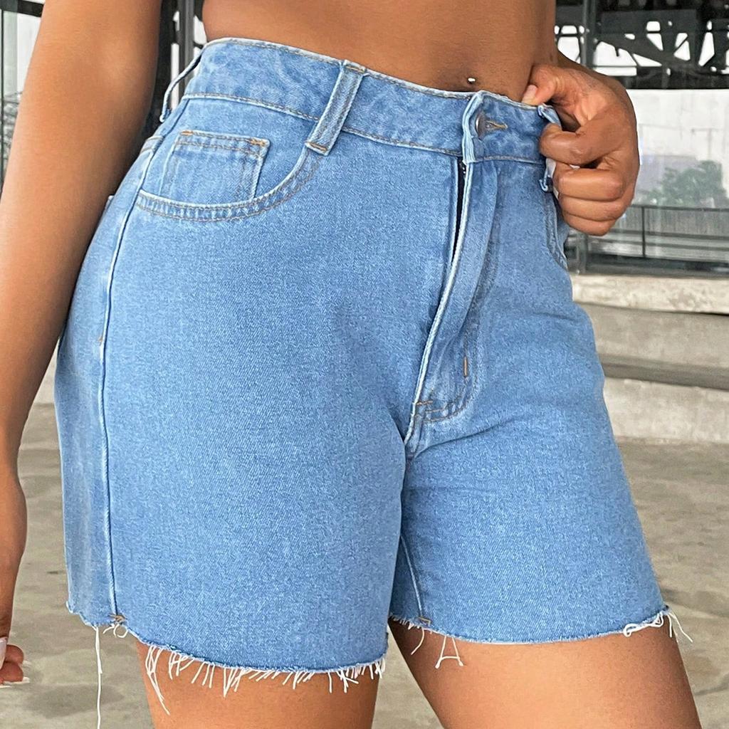 Women's Color Jeans Stretch Slim Fit Distressed Denim Shorts