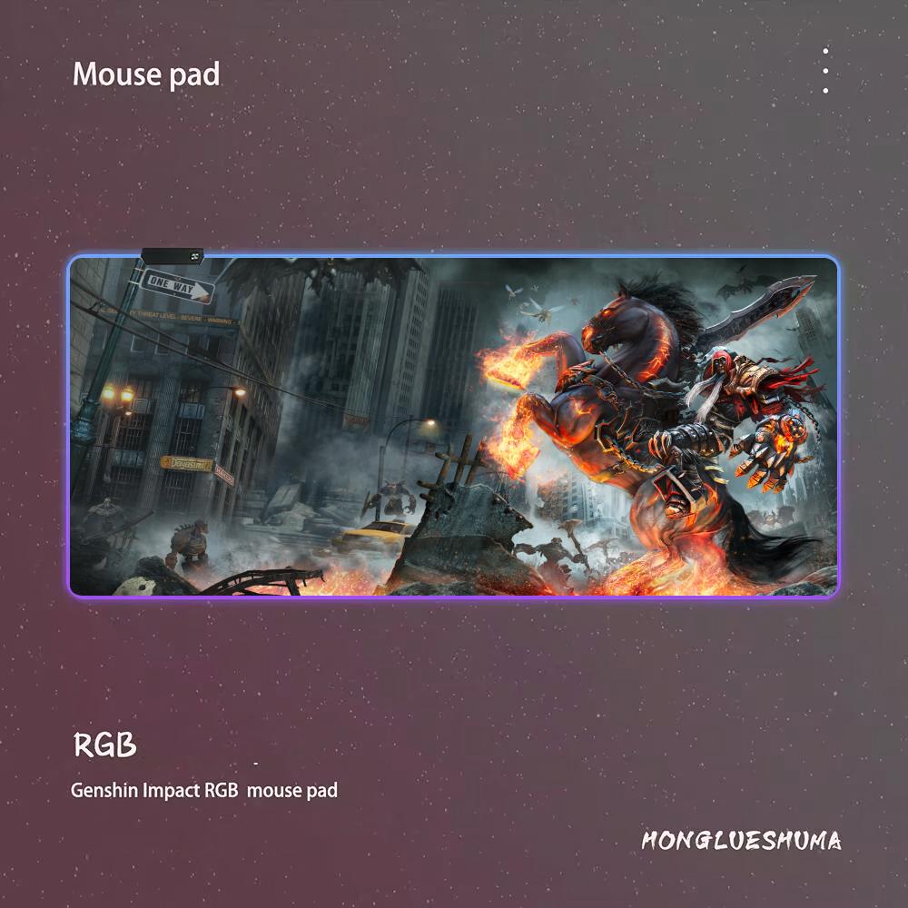 

Game Darksiders Mouse Pad RGB Gaming Mouse Pad Desk Mat HD Gamer Large LED Light XXL MousePads RGB600x300x3mm