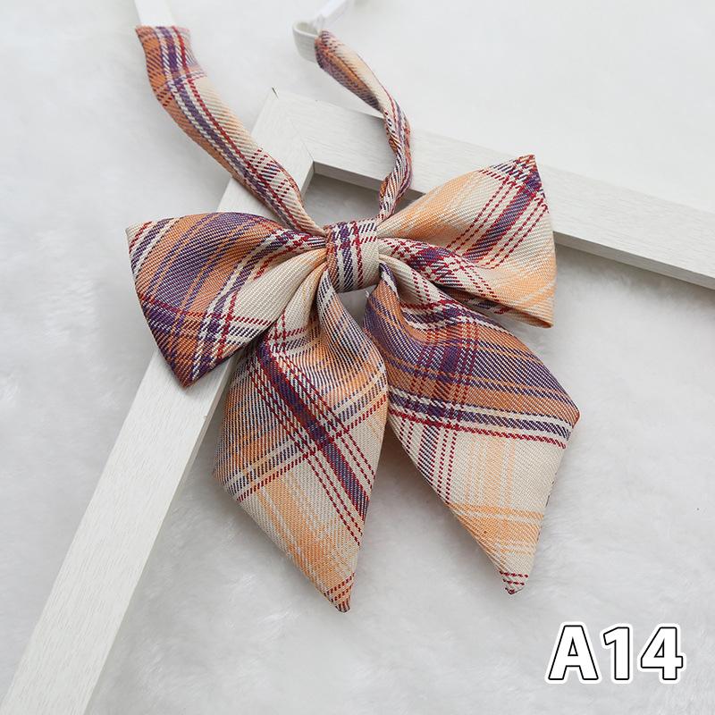Personalized Flower Plaid Uniform Collar Flower Bow Tie Small Fresh Sailor Suit Bow KTB
