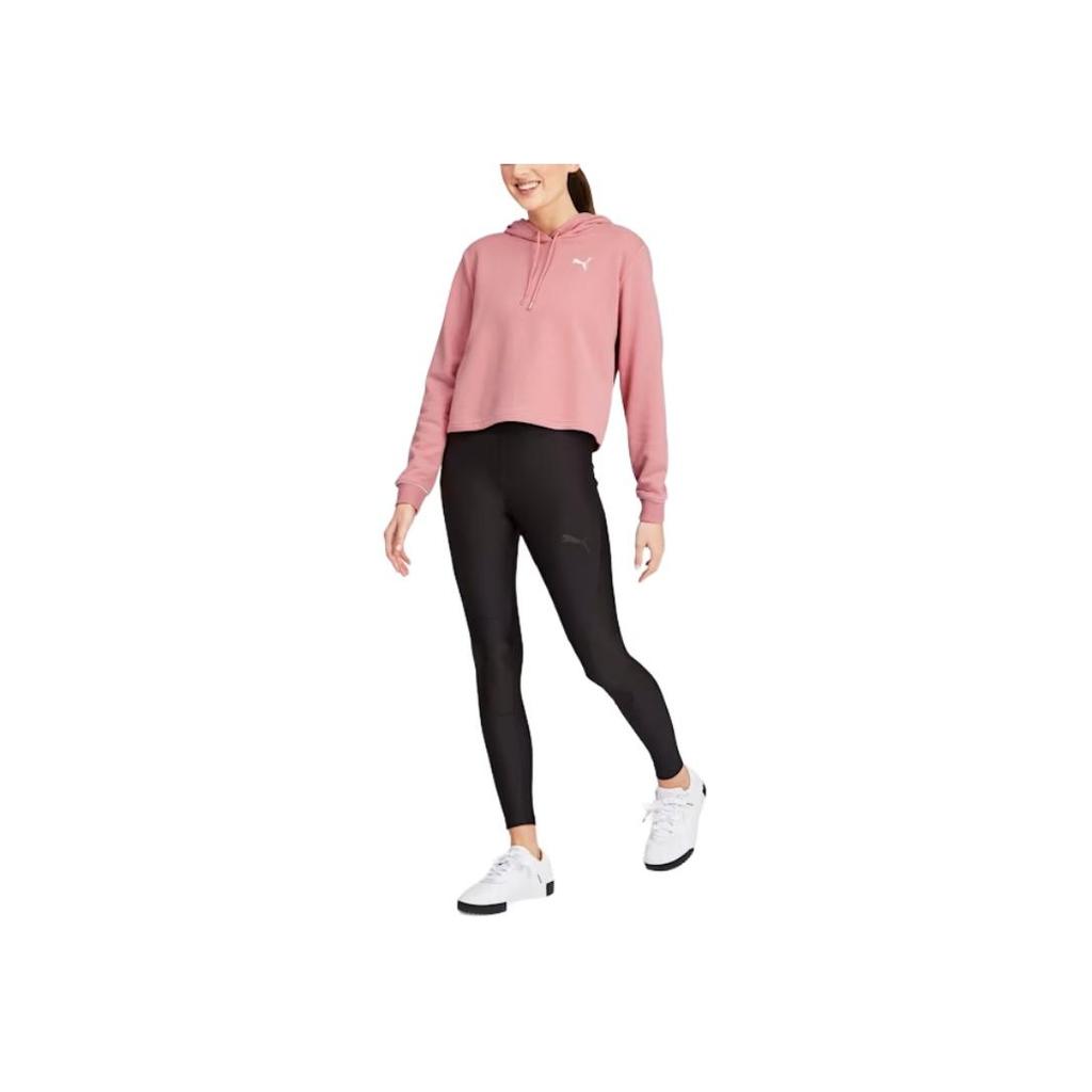 Puma Style Cat Cropped Hoodie Women Tops Bridal-Pink 587162-14
