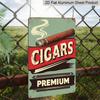 2D Flat Decorative Aluminum Sign | 7.87*11.8 Inch Plaque Tin Sign for Cigars Store, Cuban Cigar On Old Design Template, Vintage Metal Signs for Men