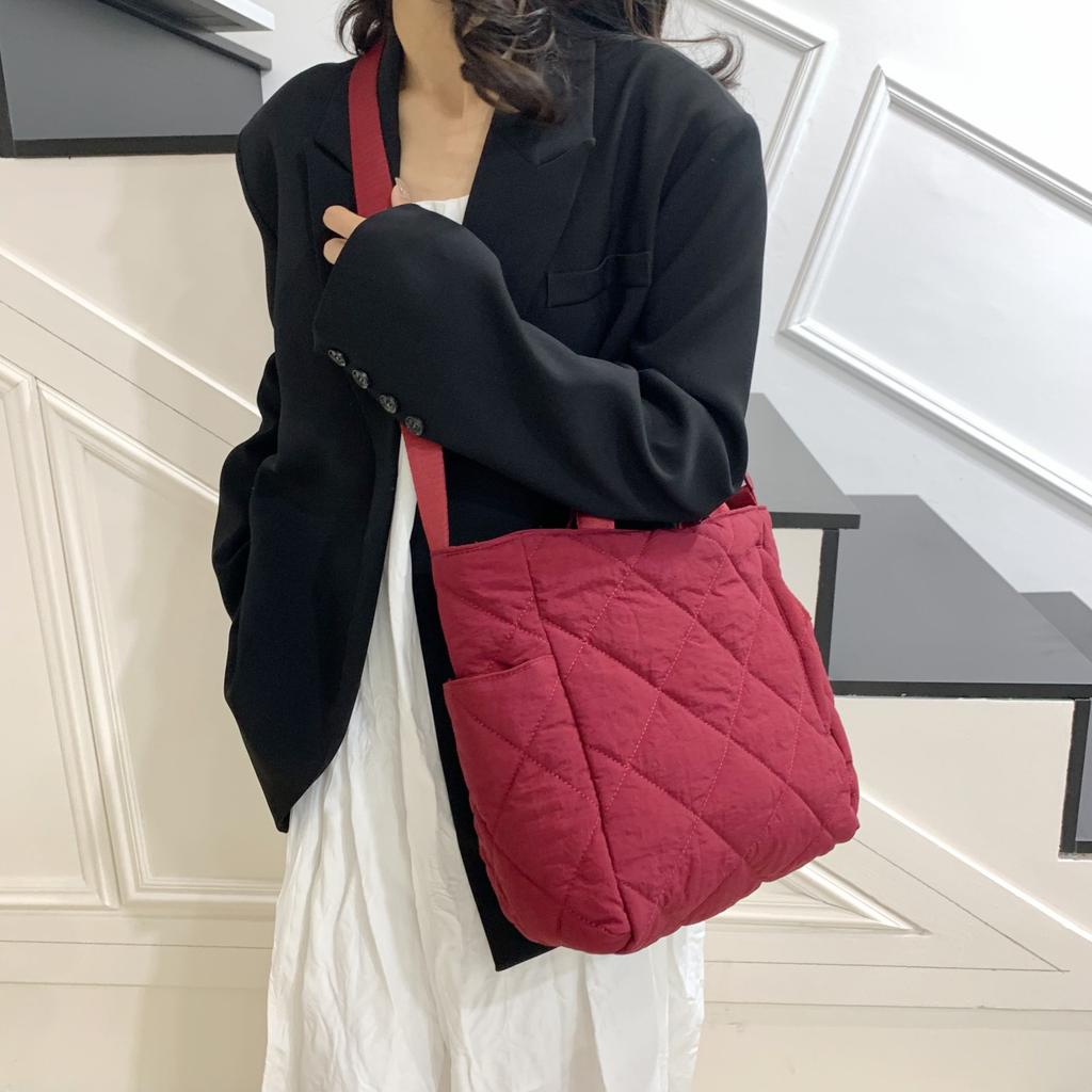 Spring and summer new casual fashion tote bag soft bag Japanese large capacity lightweight shoulder messenger bag shopping bag