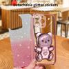 For Xiaomi 17T Pro Case with Gradient 3D Bear Folding Stand Bracket Luxury Slim Plating Glitter Girls for Xiaomi 17T Back Cover