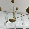 Chandelier Mid Century Modern 3 Light Pendant Raw Brass Sputnik Chandelier Light Fixture Décor