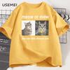 Meow or Mew You Can Only Choose One Meme T-Shirt Funny Silly Cat Humor T Shirt Men Women Harajuku Casual Cotton Short Sleeve Tee