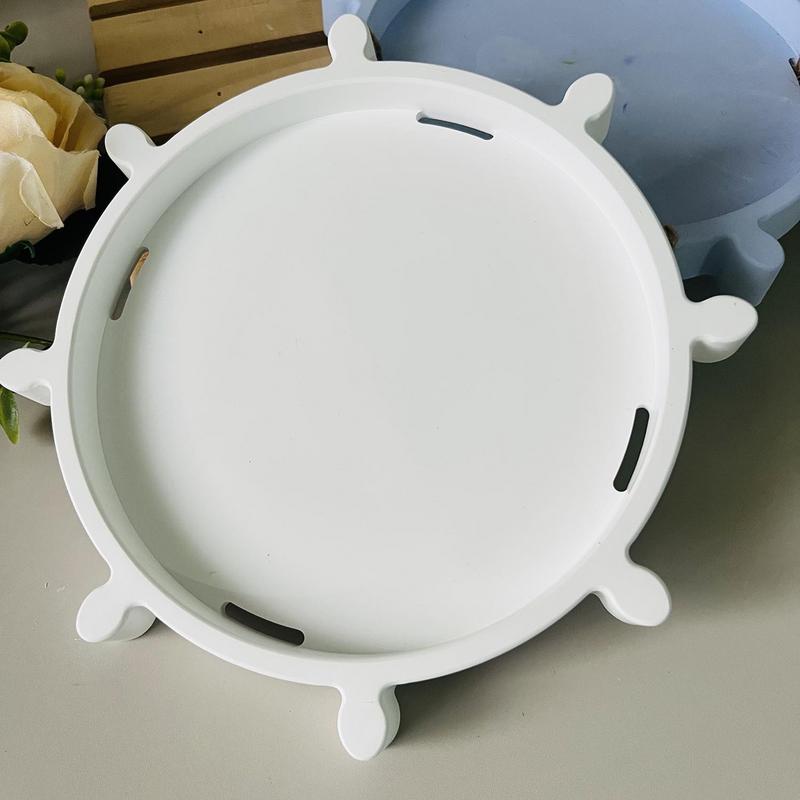 Silicone Tray Mold Serving Tray Mold Art Craft Rudder Design Cement Moulds For Room Decoration Wedding Table Home Resin Casting