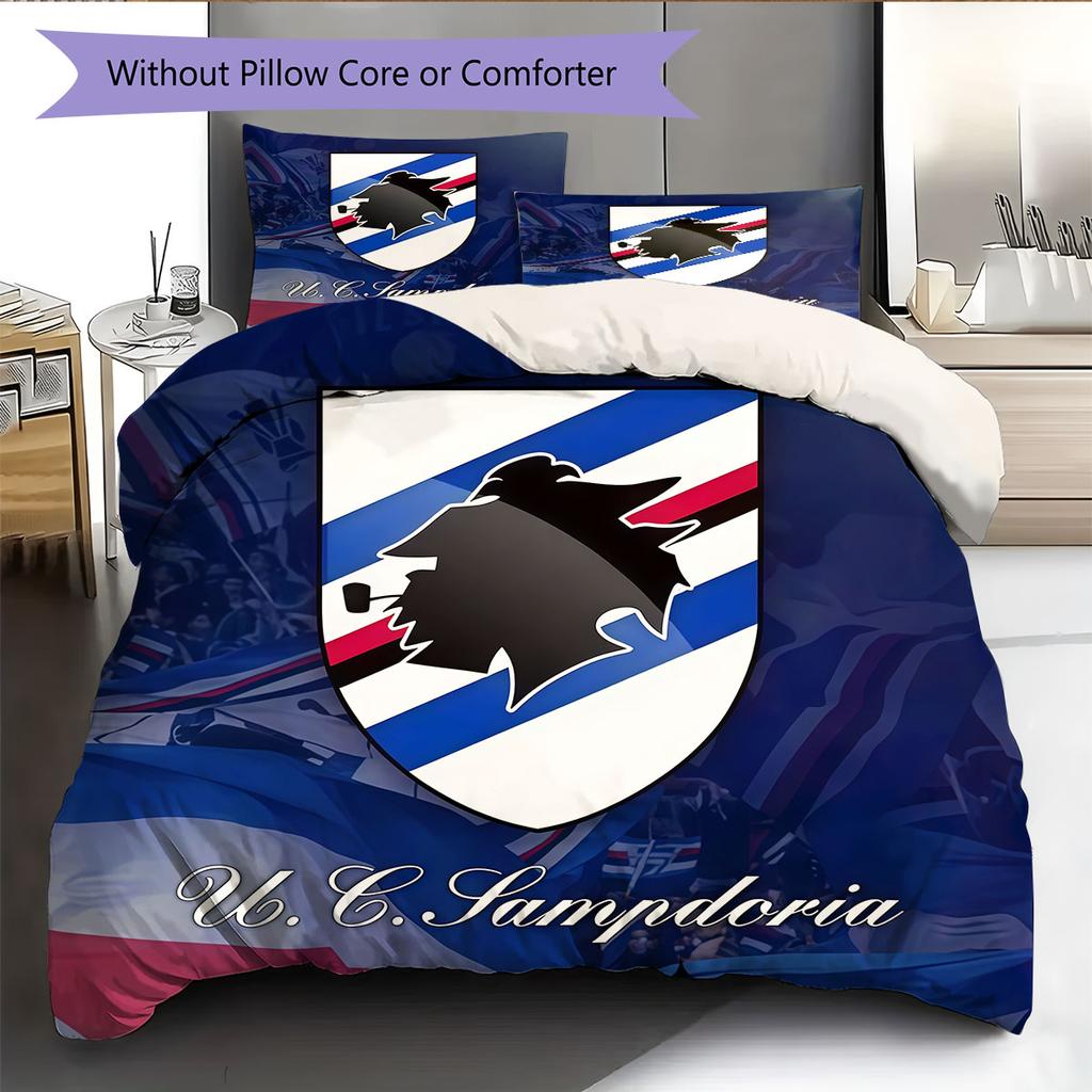 U.C. Sampdoria Bedding Quilt Set Quilt Cover Pillowcase Home Decoration Birthday Gift (1 * Duvet Cover + 2 * Pillowcase, Without Core)