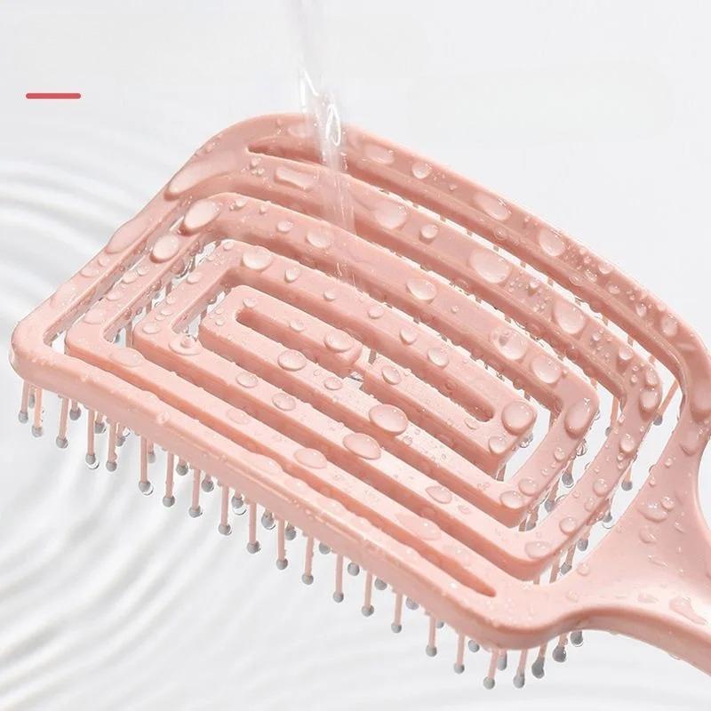 Großer geschwungener Toupierkamm, Durchkämmen, Anheben der Haarwurzeln, Volumenbürste, Volumenkamm, Paddelbürste mit abgerundeten Borsten