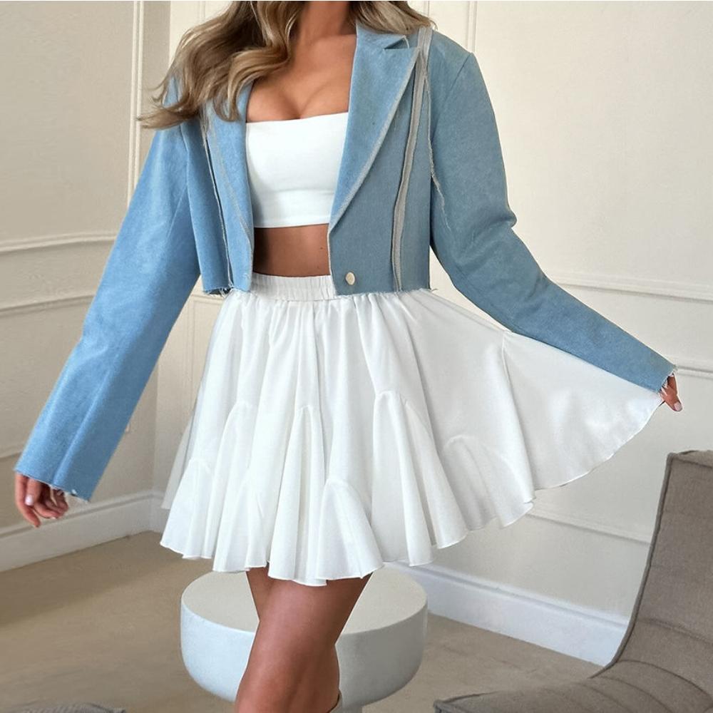 

Сексуальная шифоновая плиссированная ультракороткая юбка чистого белого цвета, европейская и американская летняя мода, новая универсальная короткая юбка для женщин L белый