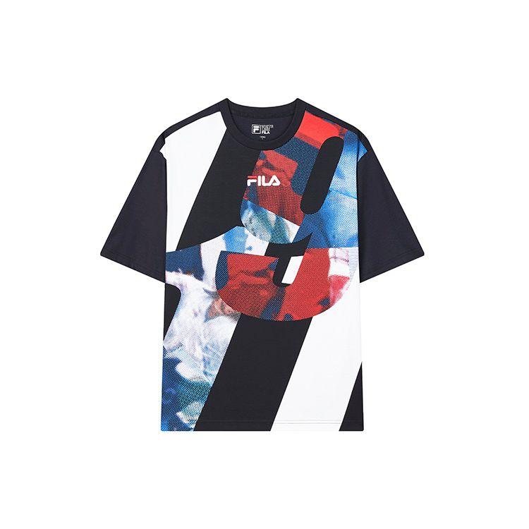 

Fila Повседневная дышащая спортивная футболка с цветными блоками и круглым вырезом, мужские топы, легендарно-синий F11M138101F-NV L