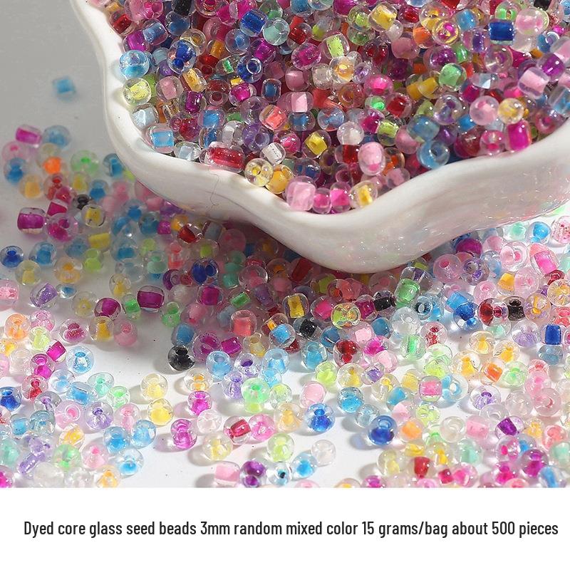 Silver-Lined Glass Rice Beads: 2-4mm Mixed Colors for Handmade Jewelry & DIY Crafts