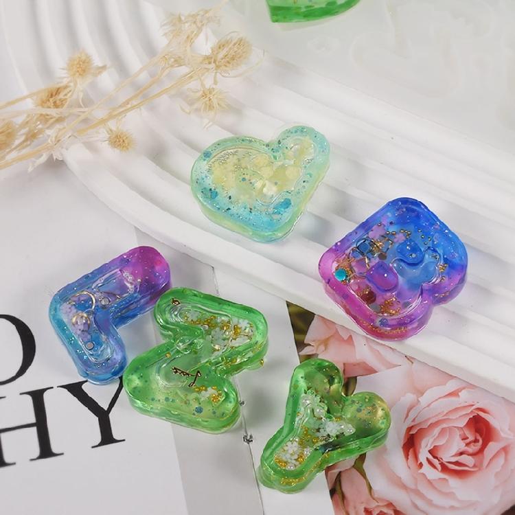 Letter Keychain Mold with Hole Keyring Pendant for Birthday Gift Jewelry Making
