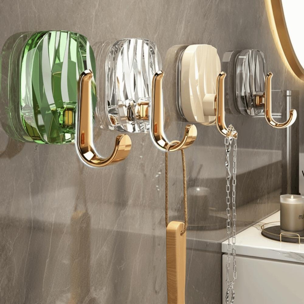 4 Pieces Set Strong Load-bearing Bathroom Hook Luxury Self Adhesive Hook  Home Organization Use