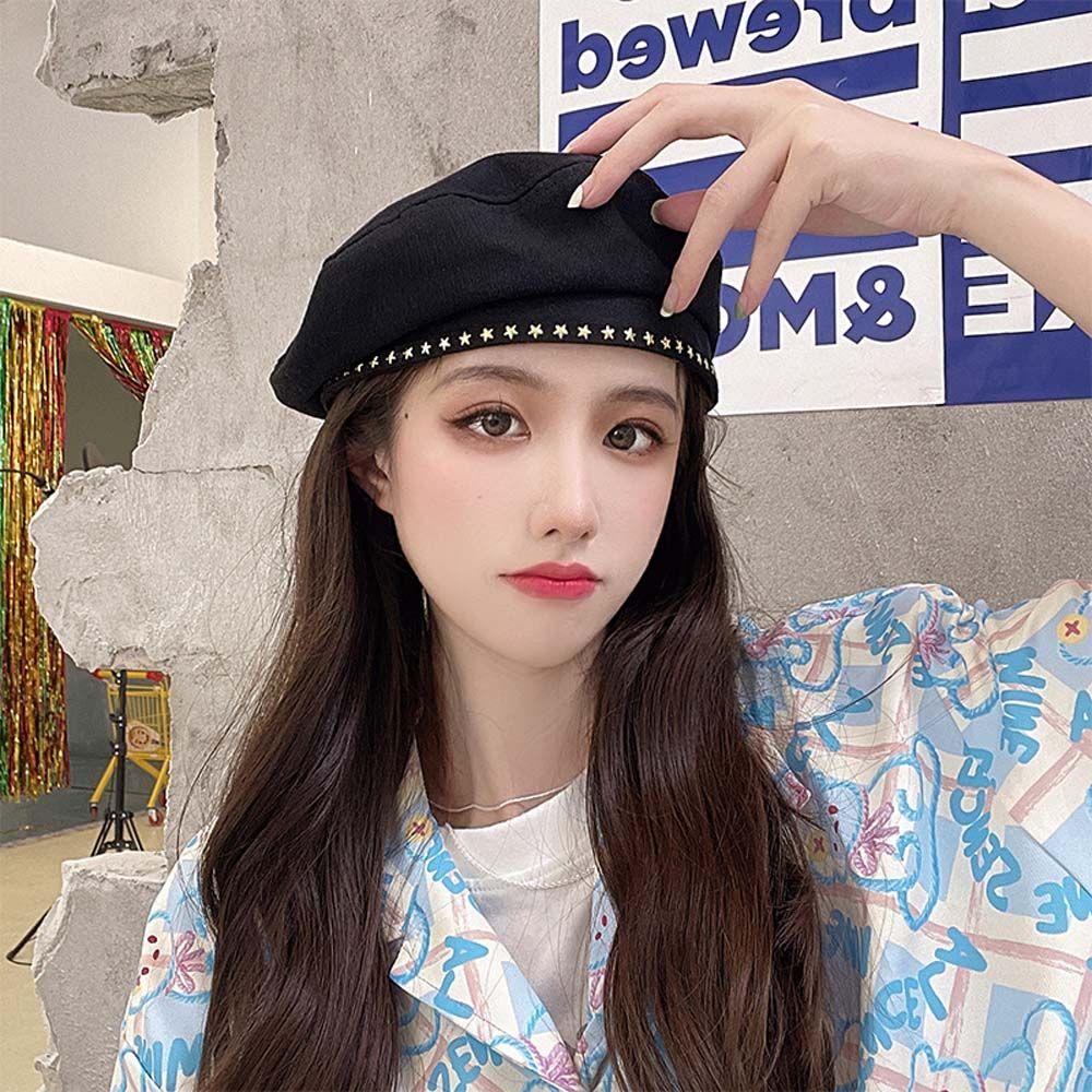 Warm British Style Retro Winter All-match Korean Style Hat Women Cap Star Berets Painter Hat