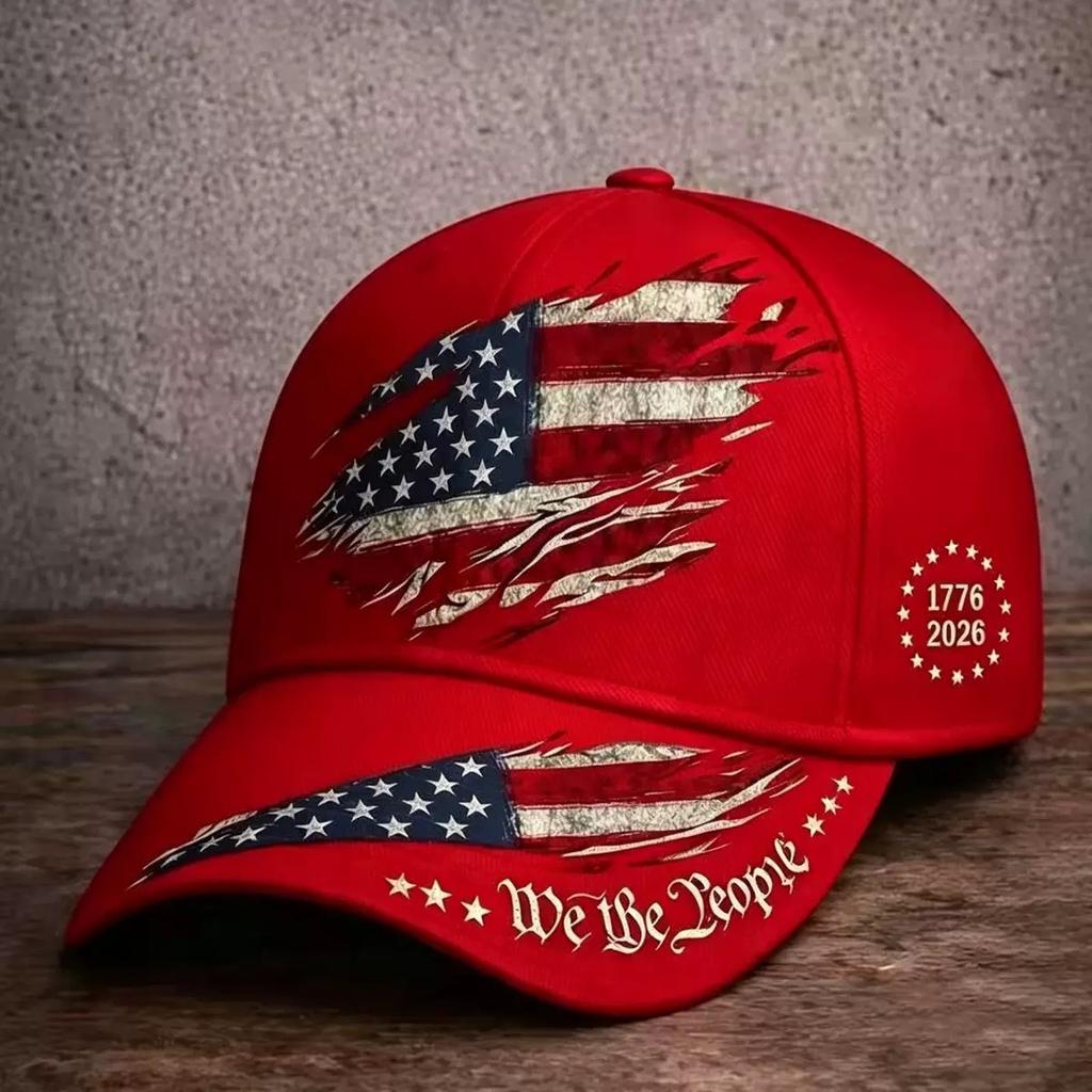American Anniversary D full print baseball cap Independence Day visor source one piece