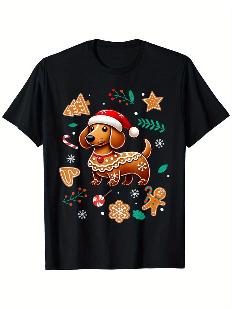 Gingerbread Weiner Dog Lover Dachshund Christmas Cookie T-Shirt for for Men Women, Prefect Birthday Gifts Halloween Gift