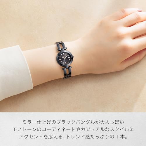 Citizen Wicca Solar Tech Waterproof Half Bangle Watch KP2-647-51 Women's Black