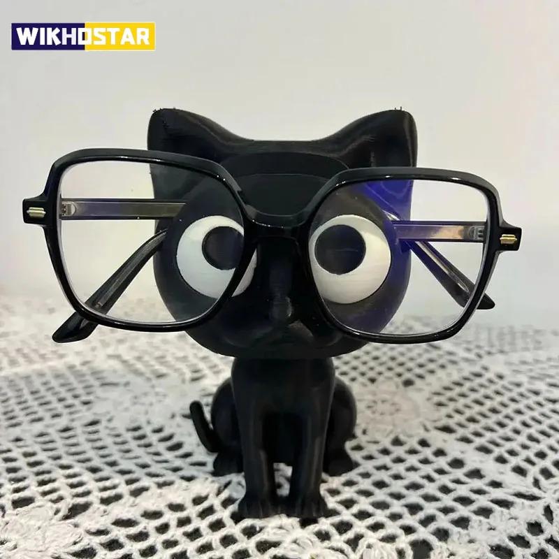 Marco de Gafas de Gato Impreso en 3D-linda Caja de Almacenamiento de Plástico para Escritorio con Marco de Gafas, Decoración del Hogar y Caja de Almacenamiento para Regalos Navideños