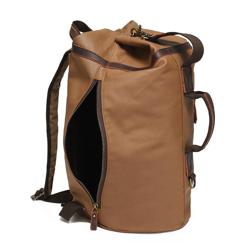 Men's Adhesive Canvas Vintage Backpack Solid Color Outdoor Travel Backpack
