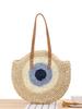 Women's Large Capacity Woven Round Shoulder Bag - Fashionable Beach & Commuter Style