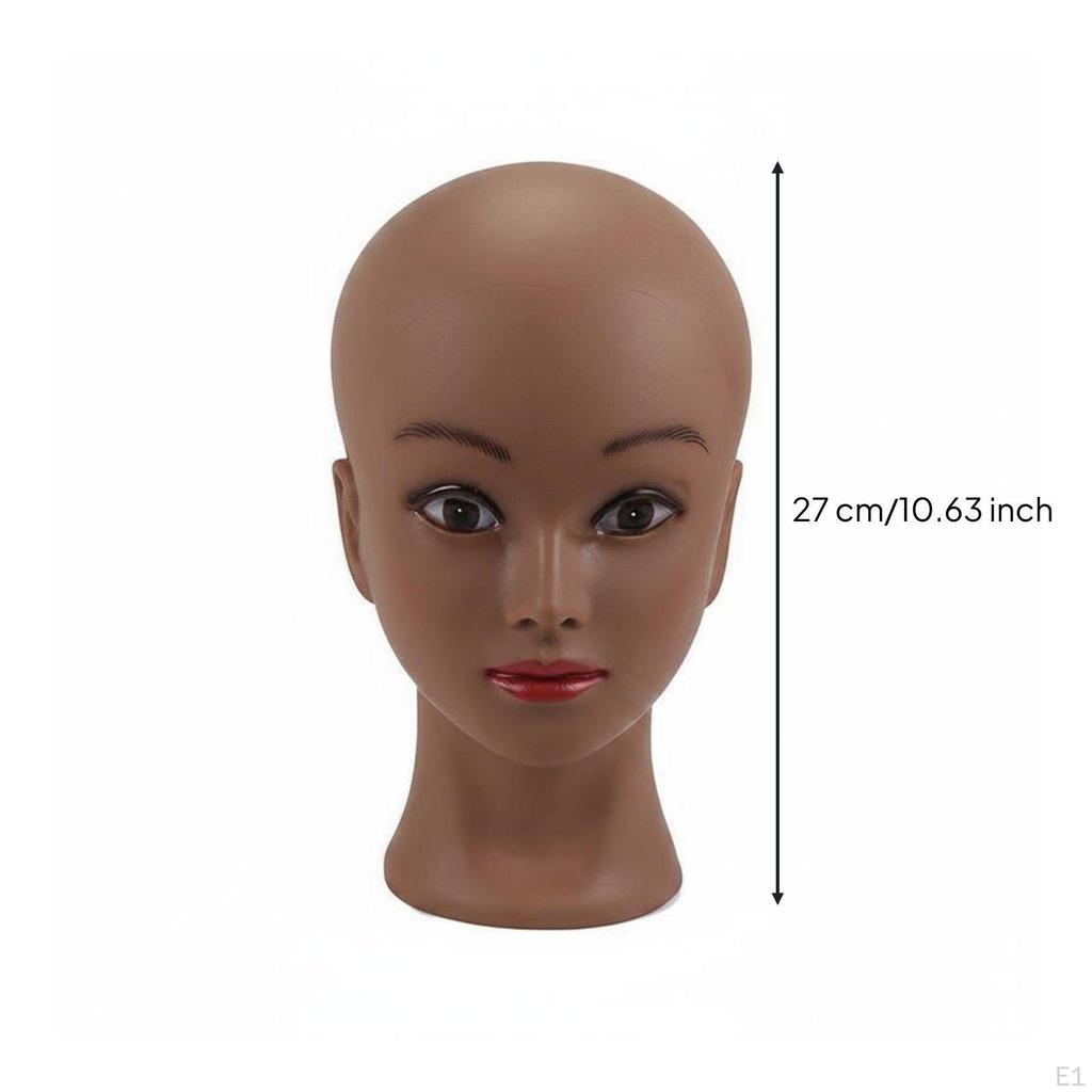 PVC Mannequin Head Reusable Bald Easy to Hygienic Accessory for Hair