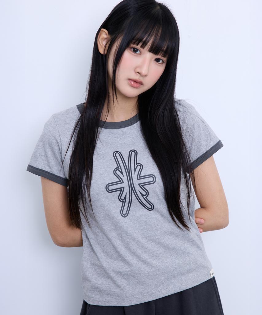 BOUNDARY Decalcomania Slim Fit Ringer T-Shirt [Gray]