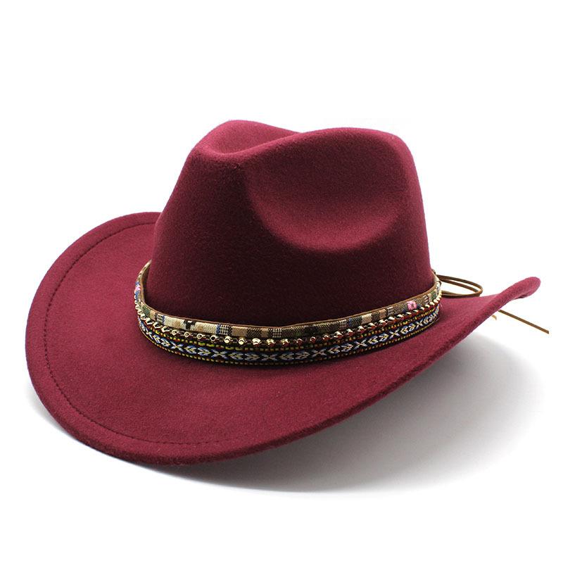 Western Cowboy Jazz Hat Season British Retro Top Hat Wool Hat