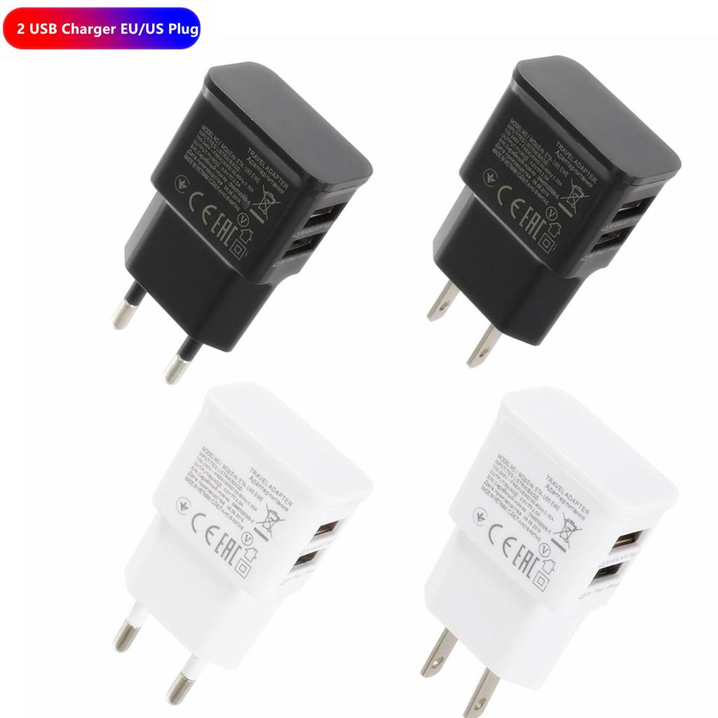 Dual-Port 1A USB-Ladegerät für Android/Tablet - EU/US-Stecker kompatibel