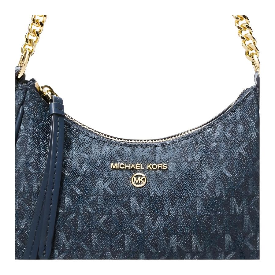 Ny MICHAEL KORS Jet Set Charm Skulderveske med skinndetaljer, Håndveske, Skulderveske Trumpets Dame Marineblå 32H1GT9C1V-ADMRLPLBLUE
