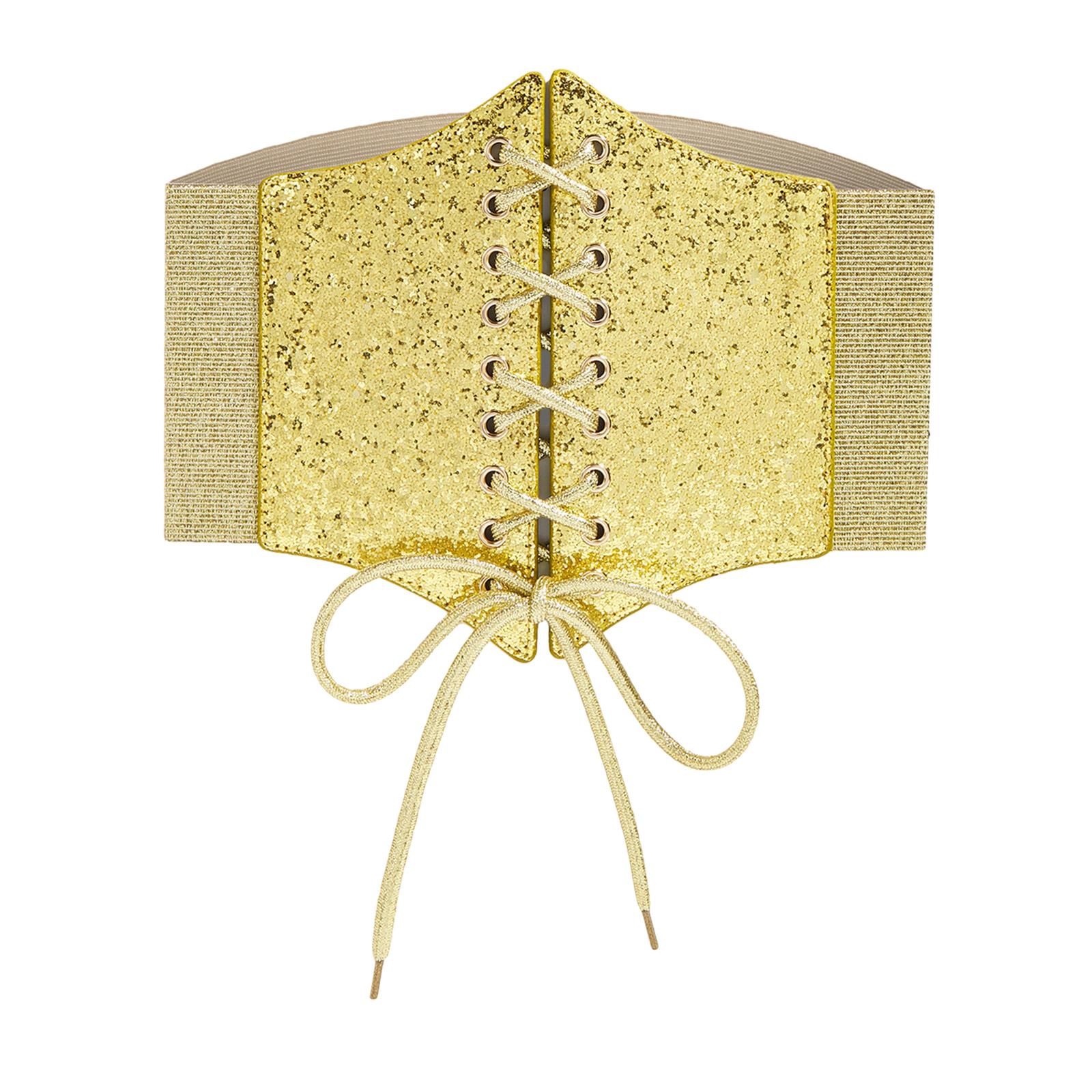 

Блискучий широкий пояс на талію Панк ланцюг для гарячої дівчини Блискучий корсет Модний пояс-ланцюг на талію під груди Диско вечірка