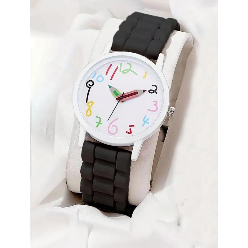 

Женские маленькие свежие желейные силиконовые цифровые кварцевые часы-карандаш для средней и старшей школы, простые спортивные часы-указатели