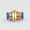 304 Stainless Steel Quick Push-In Pneumatic Tube Panel Mount Connector, External Thread, PM Sizes: 4, 6, 8, 10mm