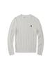 Herren Wollmischung Zopfmuster Pullover: Business Casual Rundhals mit kleinem Pferde-Logo