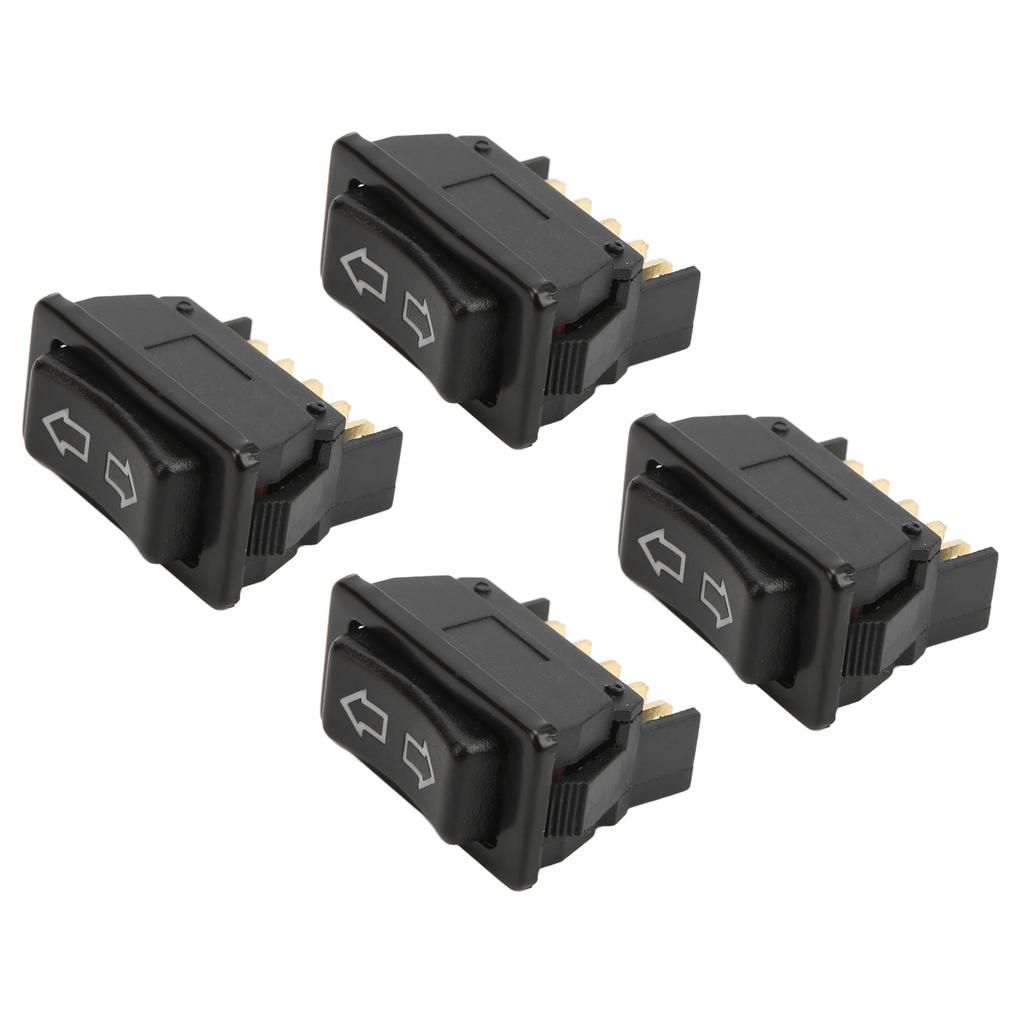 4PCS 5Pin Power Window Switch Car Universal Glass Lift Drive Switches with Green Lamp DC12V 24V
