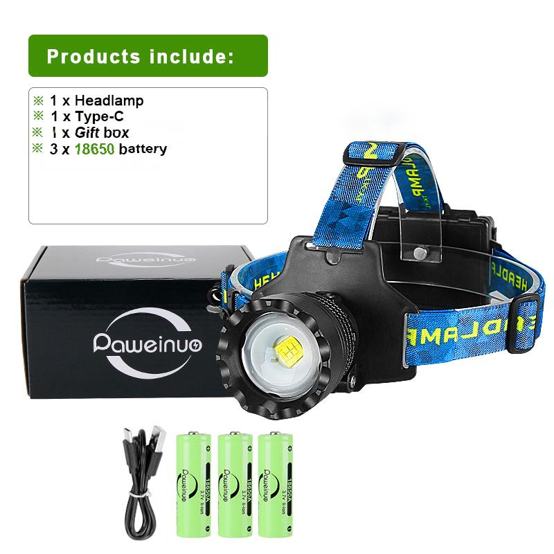Ultra Powerful 4*600W LED Headlamp Super Bright Long Range Head Flashlight USB Rechargeable Head Torch Fishing Hunting Head Light