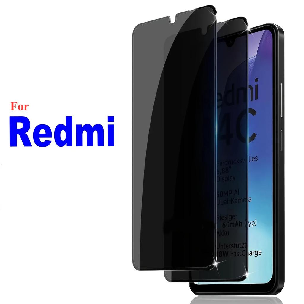 2pcs Privacy Tempered Glass For XiaoMi Redmi 14C 4G/5G REDMI 15C 4G Redmi 13C 12C 10C Anti-spy Screen Protector 9H Hardness Glass Film