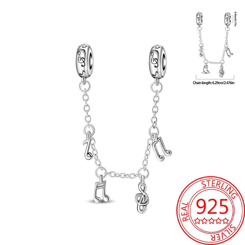 New Copper Sun&Moon&Star Heart Charms Colored Flower Bead Safety Chains Fit Original Bracelets For Women Diy Jewelry Gifts