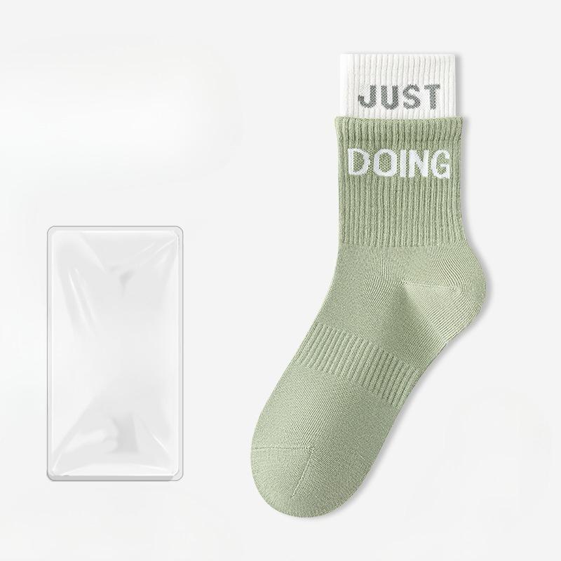 Female Spring and Autumn Pure Cotton Fitness Yoga Pilates Professional Non Slip Anti Wear Sports Tube Cotton Socks