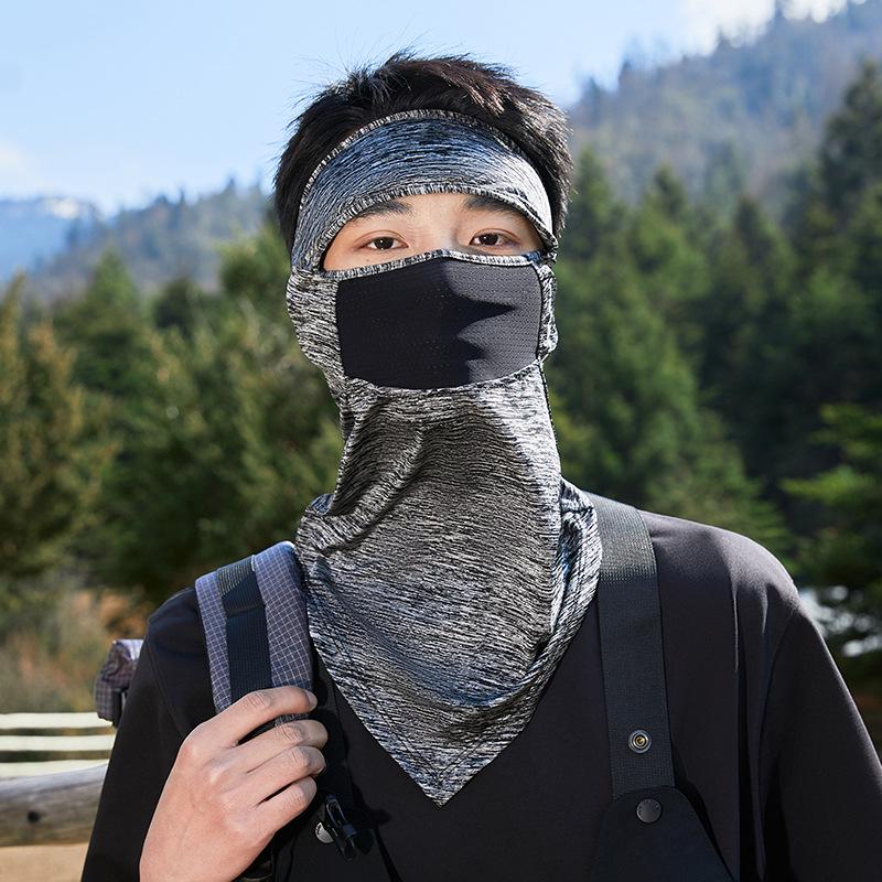 

Мужская летняя маска для велоспорта Ice Silk с защитой от ультрафиолета и защитой шеи хизер серый