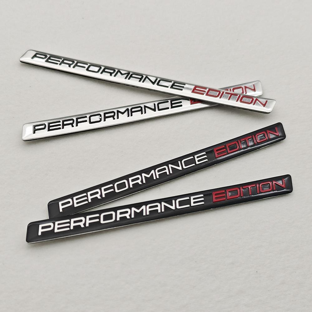 2PCS Aluminium Performance Edition Logo Emblem Black Chrome Sticker Decal For BMW Motorcycle Car Badge Fender Truck Accessories